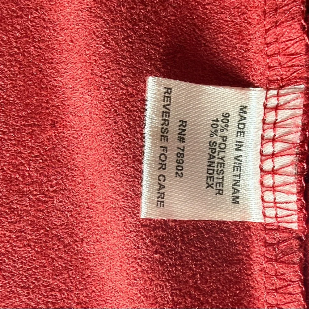 Erin‎ London Laser Cut Faux Suede Open Front Jacket – Red | Size 8, faux suede - Picture 6 of 9